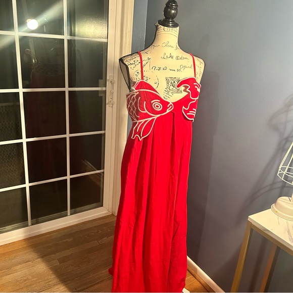 Commense Embroidered Fish Semi-Sheer Cami Dress - Picture 3 of 14